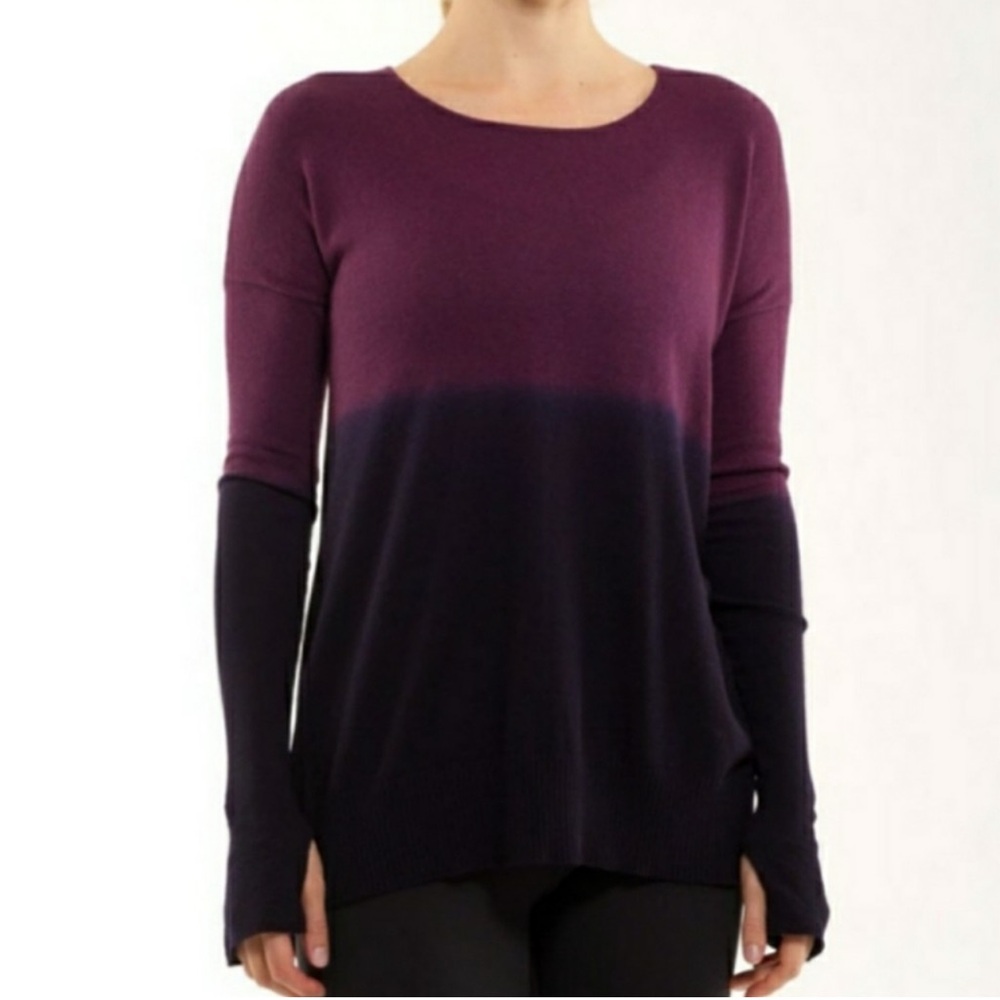 lululemon athletica Purple shades gradient effect Crew Neck Sweater cashmere